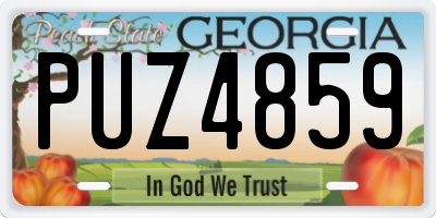 GA license plate PUZ4859