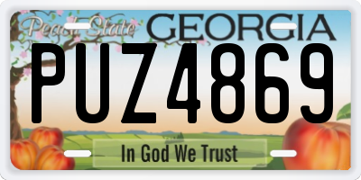GA license plate PUZ4869