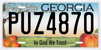 GA license plate PUZ4870