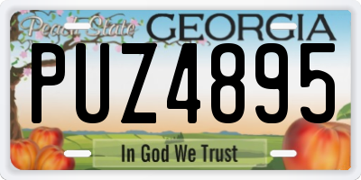 GA license plate PUZ4895