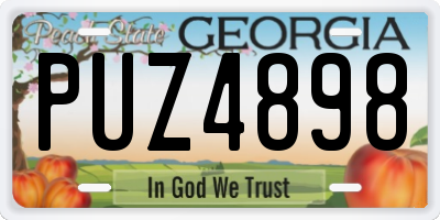 GA license plate PUZ4898