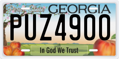 GA license plate PUZ4900