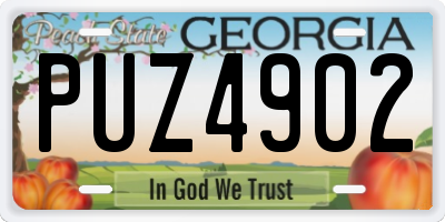 GA license plate PUZ4902