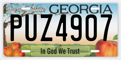 GA license plate PUZ4907