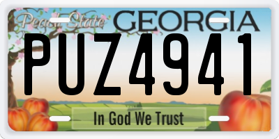 GA license plate PUZ4941