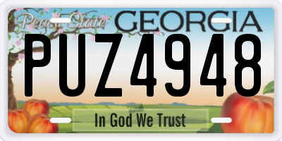 GA license plate PUZ4948