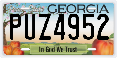 GA license plate PUZ4952