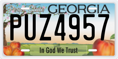 GA license plate PUZ4957