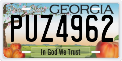 GA license plate PUZ4962
