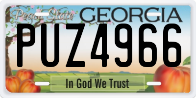 GA license plate PUZ4966