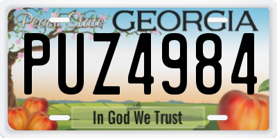 GA license plate PUZ4984