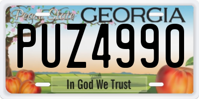 GA license plate PUZ4990