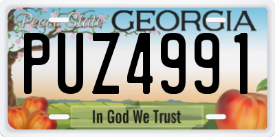 GA license plate PUZ4991