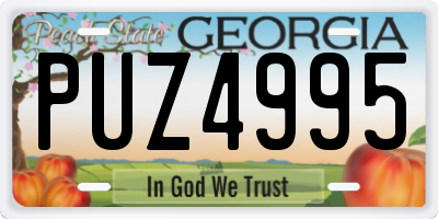 GA license plate PUZ4995