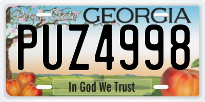 GA license plate PUZ4998