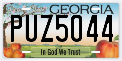 GA license plate PUZ5044