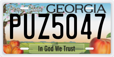 GA license plate PUZ5047