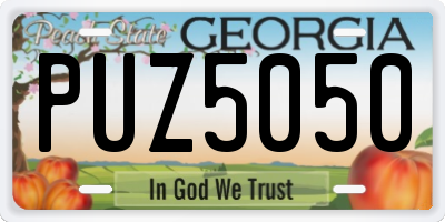 GA license plate PUZ5050