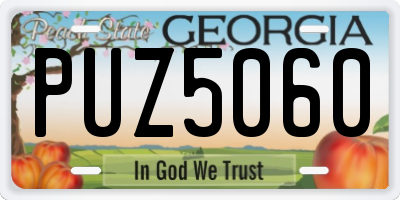 GA license plate PUZ5060