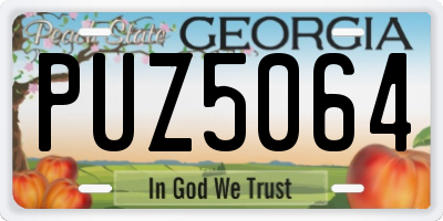 GA license plate PUZ5064