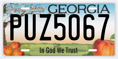 GA license plate PUZ5067