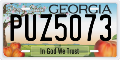 GA license plate PUZ5073