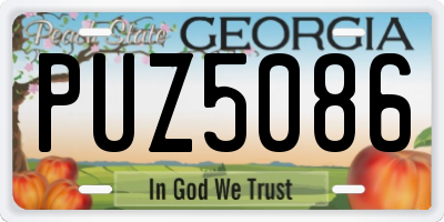 GA license plate PUZ5086