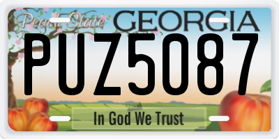 GA license plate PUZ5087