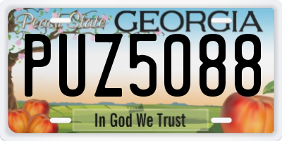 GA license plate PUZ5088
