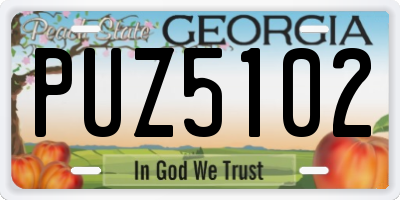 GA license plate PUZ5102