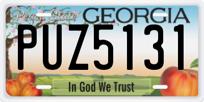 GA license plate PUZ5131