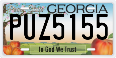 GA license plate PUZ5155