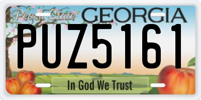 GA license plate PUZ5161