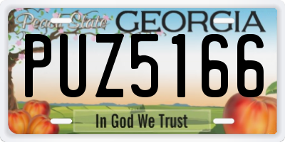 GA license plate PUZ5166