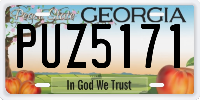 GA license plate PUZ5171