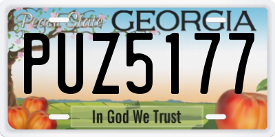 GA license plate PUZ5177
