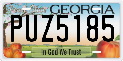GA license plate PUZ5185