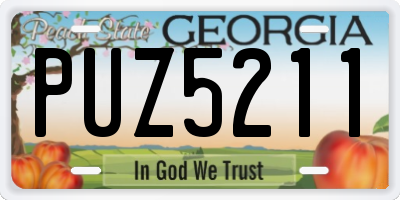 GA license plate PUZ5211