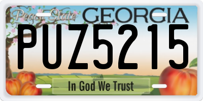 GA license plate PUZ5215