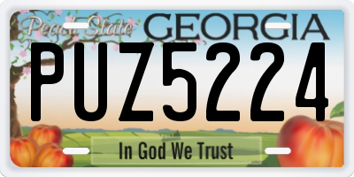 GA license plate PUZ5224