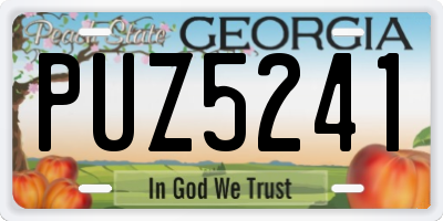 GA license plate PUZ5241