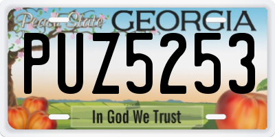 GA license plate PUZ5253