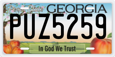 GA license plate PUZ5259