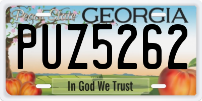 GA license plate PUZ5262