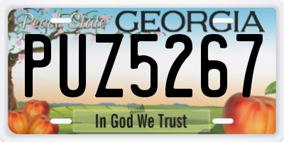 GA license plate PUZ5267