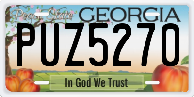 GA license plate PUZ5270