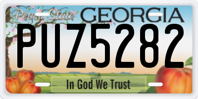 GA license plate PUZ5282