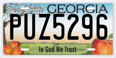 GA license plate PUZ5296