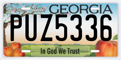 GA license plate PUZ5336