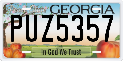 GA license plate PUZ5357
